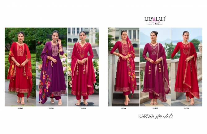 Karwa Anarkali By Lily And Lali Long Kurti With Bottom Dupatta Wholesalers In Delhi
